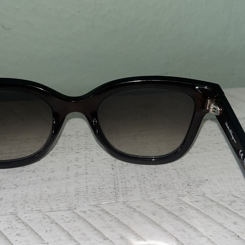 Salvatore Ferragamo SF1066S 210 Transparent Dark Brown Sunglasses. (52-21 140) 2 - Picture 10 of 14